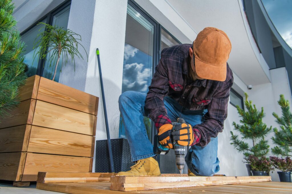 Men and His Backyard Woodwork Project